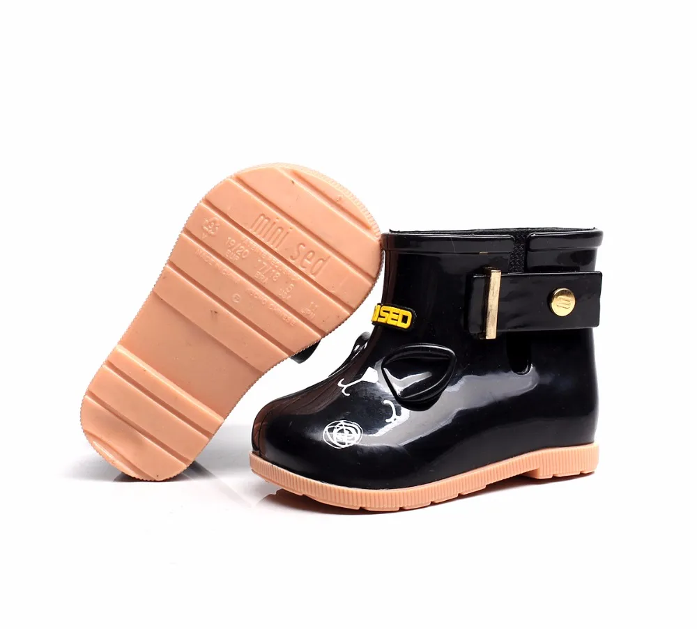 Мини Melissa 3 цвета резиновые сапоги обувь с котом Детские Непромокаемые Сапоги