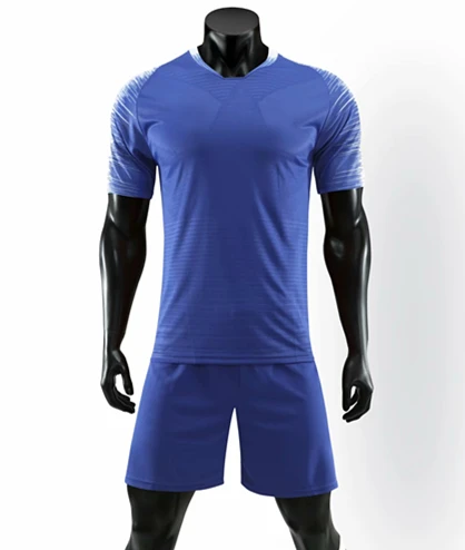 Navy blue ZMSM для взрослых футболка с коротким рукавом наборы дышащая спортивная одежда футболки и шорты форма футбольный тренировочный костюм DN8101 - Цвет: Navy blue