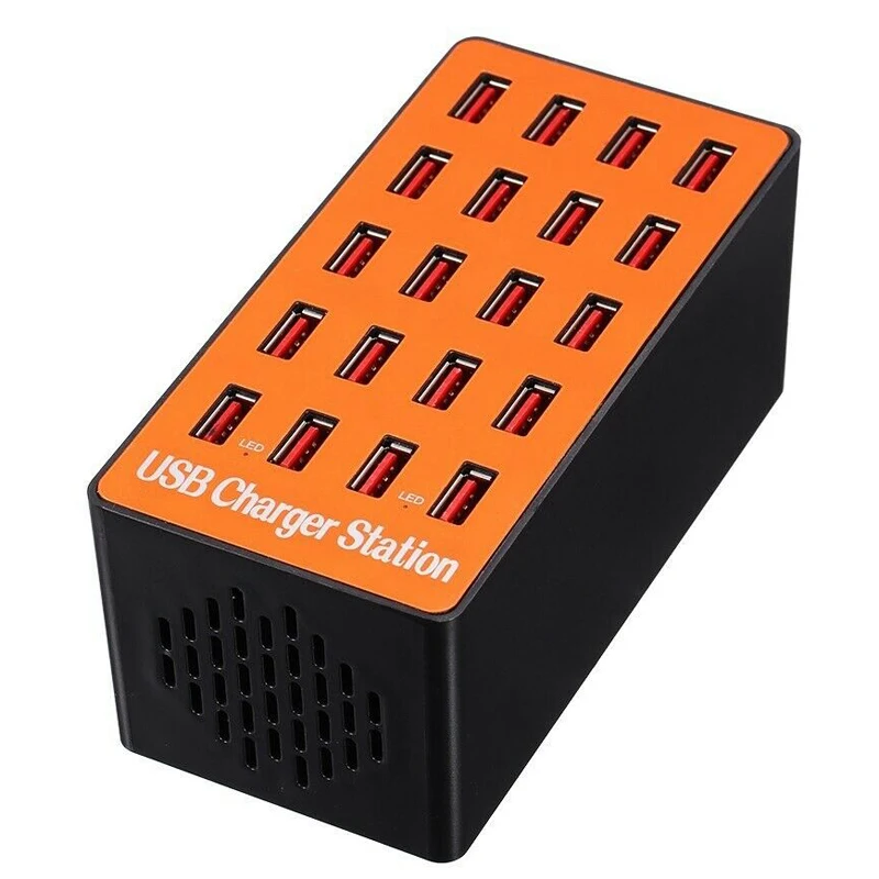 100W 20-Порты и разъёмы USB концентратор зарядная станция смарт стены Зарядное устройство адаптер США Plug Смарт зарядная станция для телефона концентратор компактный