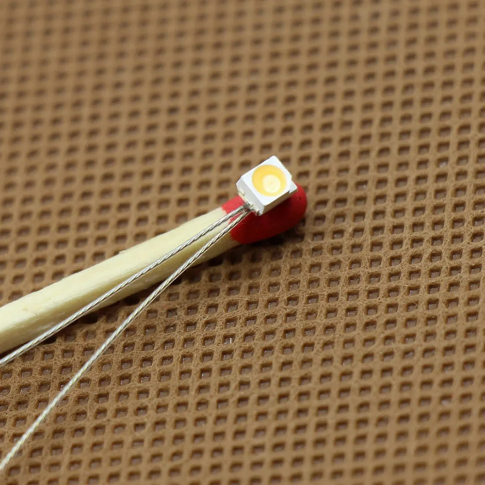 T3528WM 20 шт. SMD Led 3528 предварительно припаянные Проводные провода micro litz теплый белый