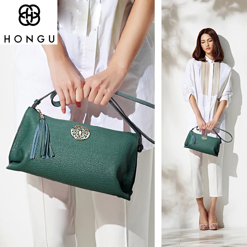 HONGU Дорожная сумка из натуральной кожи женская сумка-тоут однотонная через плечо