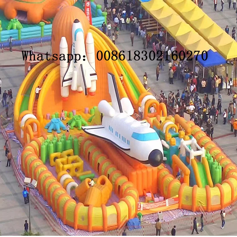 Супер большой открытый надувной батут слайды препятствий игры fun city camas elasticas para