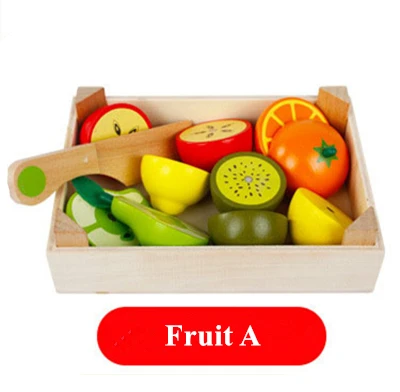 Fruit A Детские деревянные игрушки, детские ролевые игры, кухонные головоломки, игрушки для резки фруктов и овощей, Игрушки для раннего обучения, забавные хобби - Цвет: Fruit A