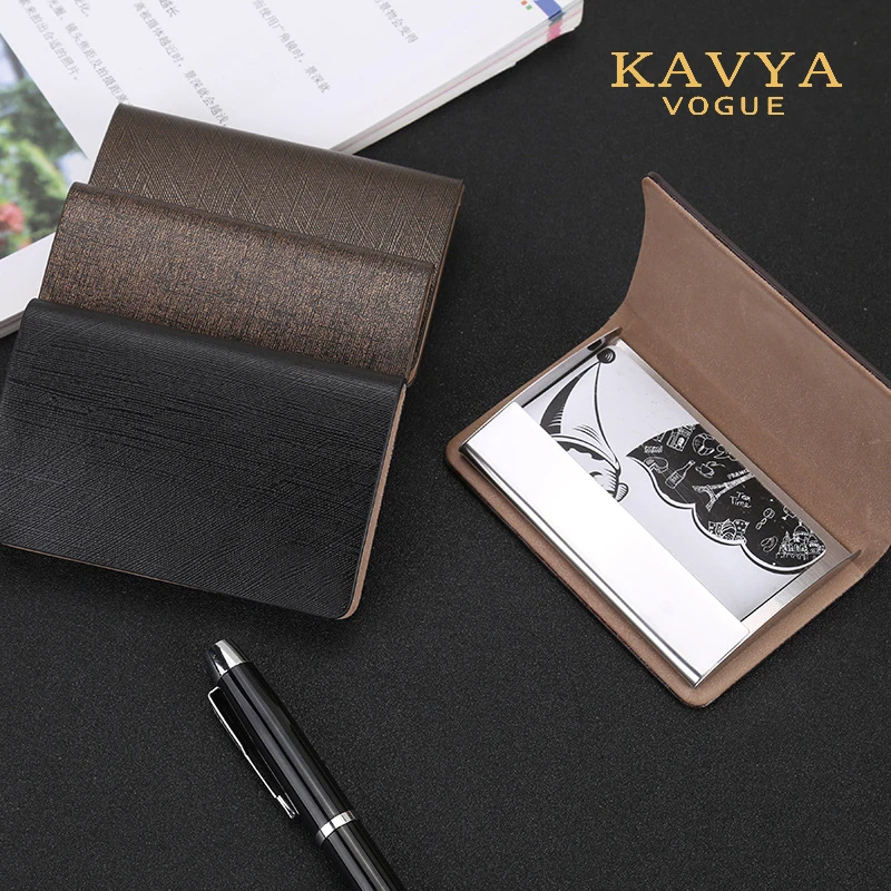 

Новинка, чехол KAVYAVOGUE из натуральной коровьей кожи, деловой чехол с именной картой, Мужская кредитная карта, магнитный органайзер, кошелек дл...