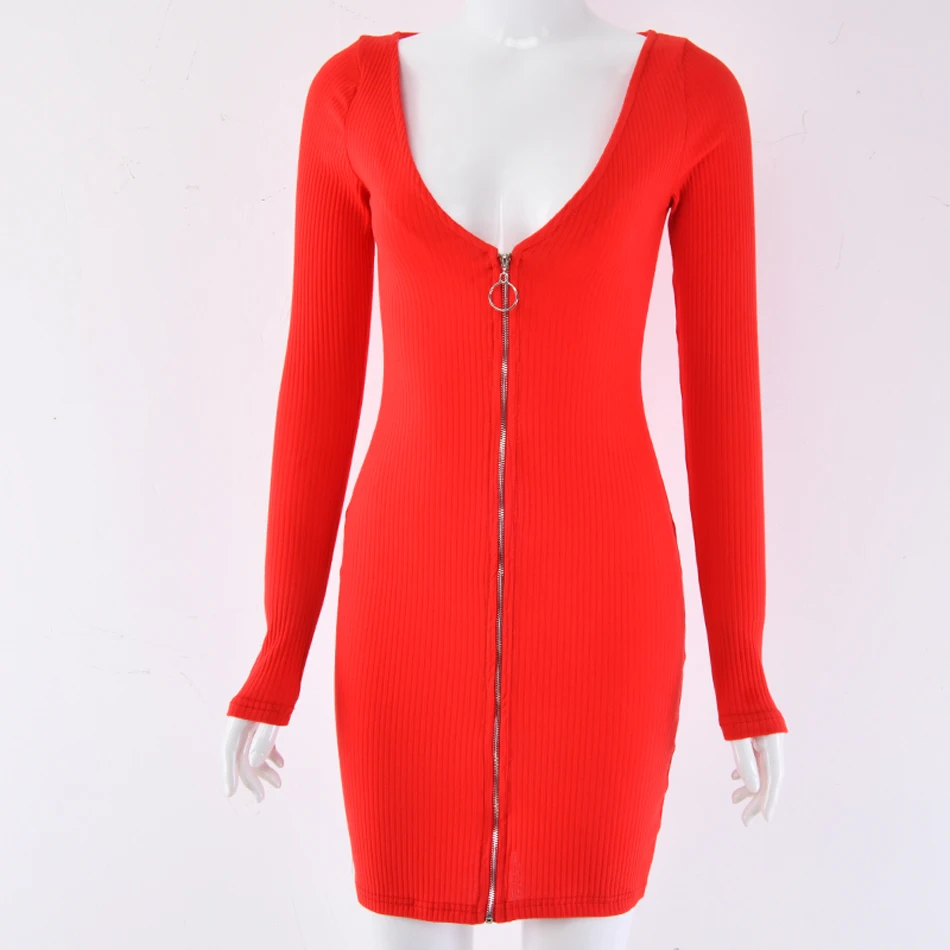 EISHOW женская модная сексуальная повседневная одежда на молнии с v образным