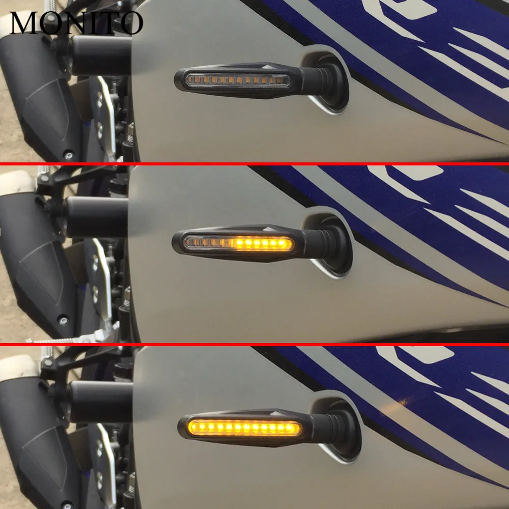 

Motorcycle Turn Signals LED Lights Flowing Water Flicker Flashers For YAMAHA YZF R1 R6 2005 2006 2007 2008 2009 2010 2011 2012