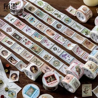 vintage post office series washi tape retro stamps coffee decorative adhesive tape diy scrapbooking sticker label
