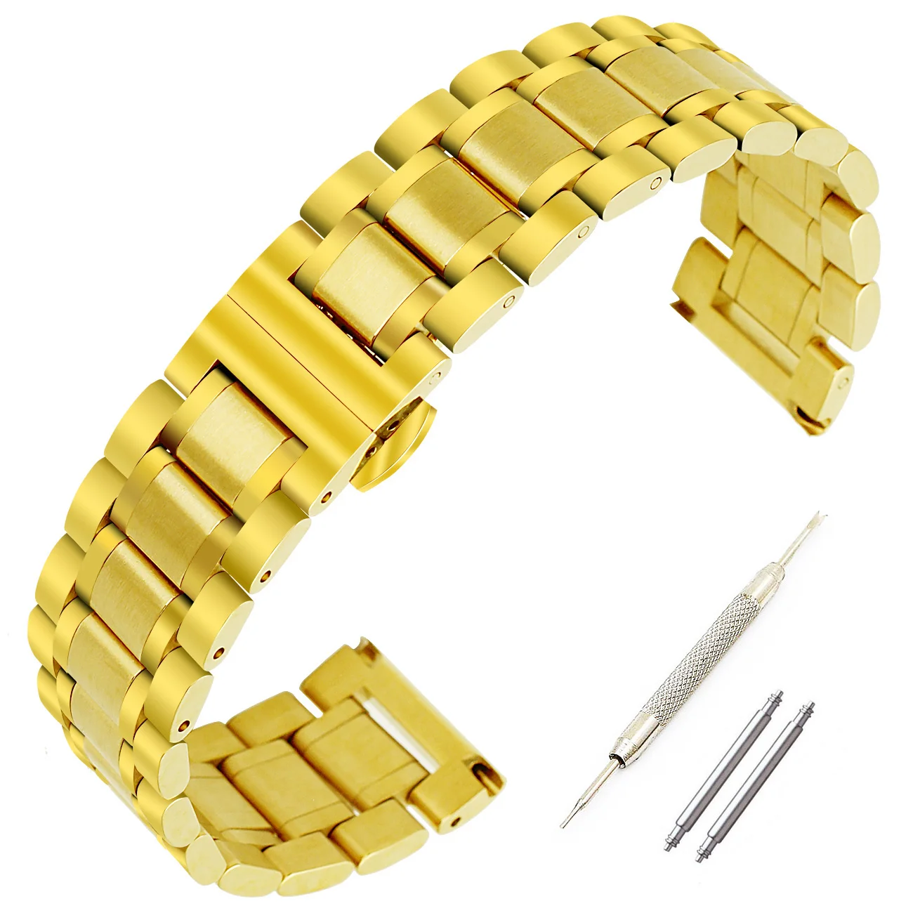 Ремешки для часов из нержавеющей стали сменные ремешки с застежкой бабочкой и