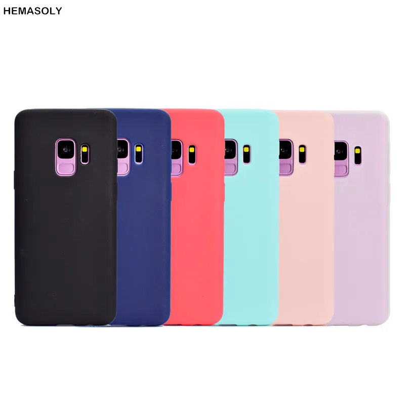 Чехол HEMASOLY для Samsung S9 однотонный мягкий чехол из ТПУ Galaxy S8 Plus силиконовый защитная