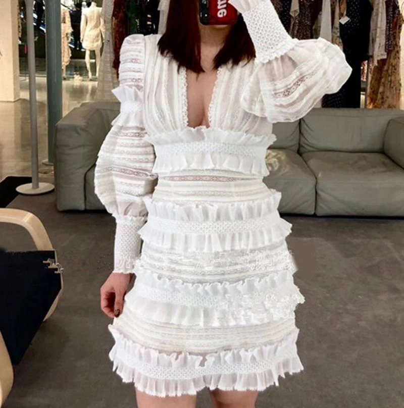 Высокое качество ZIM дизайнерское подиумное Платье женское сексуальное с