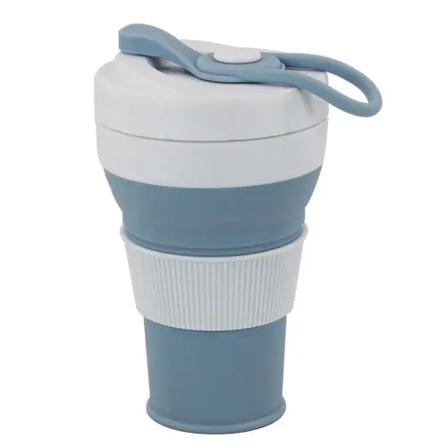 LightBlue Складная кофейная чашка силиконовая складная чашка кружка Спортивная бутылка с крышкой Складная и портативная и легкая дорожная чашка для улицы - Цвет: LightBlue