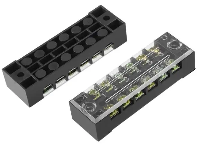 TB-1506L TB-1503L TB-1512L 10 шт. 15A 600 в двухрядный барьер клеммный блок провода разъем TB серии 3 4 5 6 8 10 12 позиций - Цвет: TB-1506L