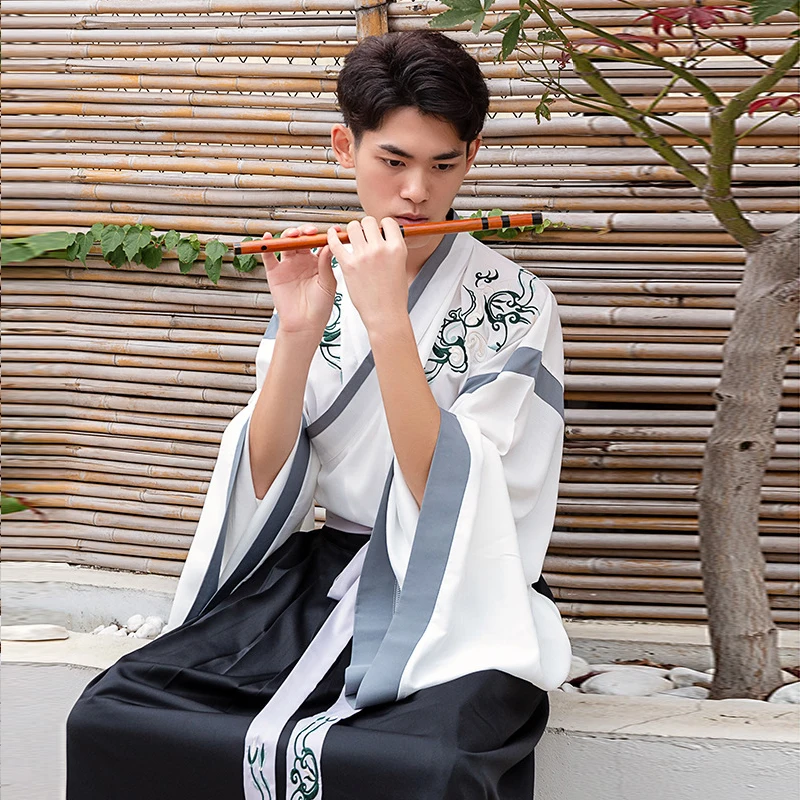 Китайский древний костюм Ханфу мужской традиционный мужской элемент одежды эпохи Тан для выступлений на сцене и танцевальных представлений DN3515.