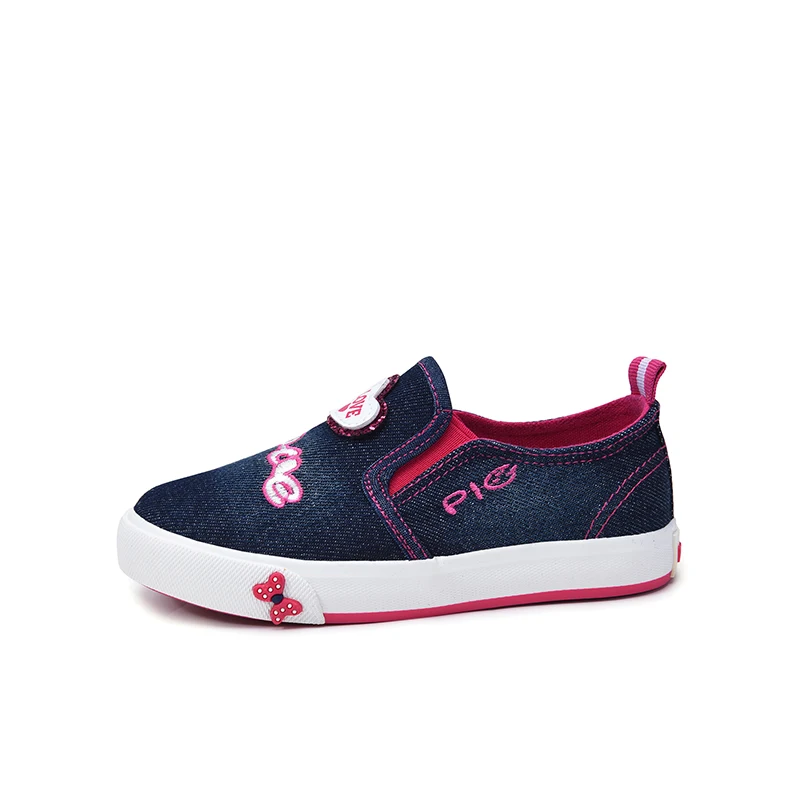 Hellenia new girls Canvas kids Shoes heart causal flats children school shoes child sneakers loafers navy light blue size 25-37 | Детская