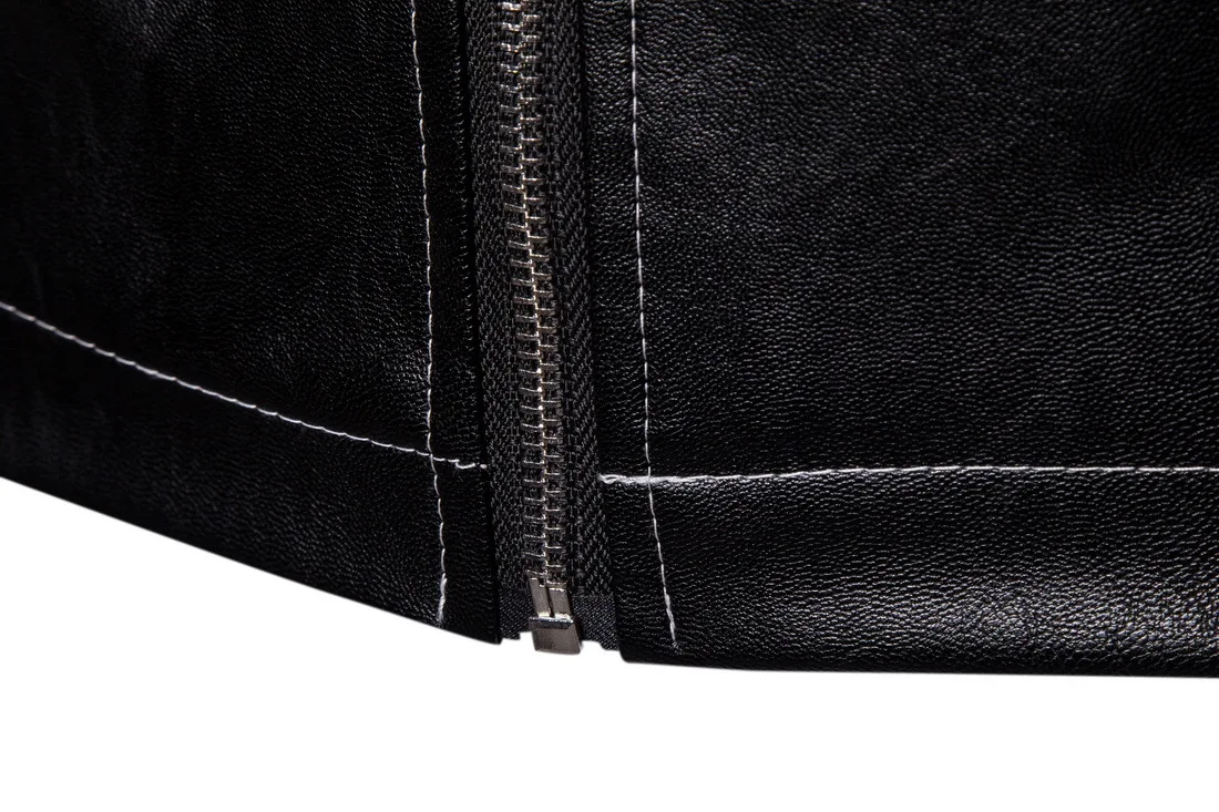 

Dropshipping fashion Men Motorcycle PU Leather Jacket Male Bomber hooded top clothes Outerwear Faux long sleeves high-grade Coat