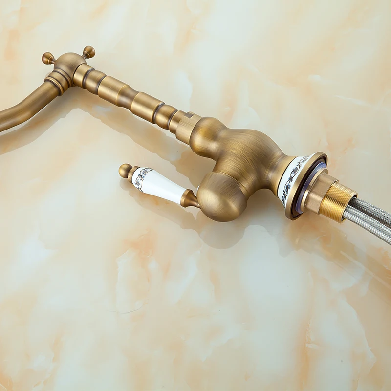 Античный матовый смеситель для раковины ванной комнаты Смеситель кран из латуни