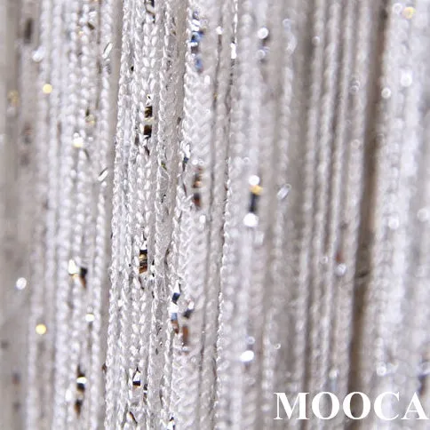 Белый с серебряными металлическими нитями занавески шторы 2 размера|curtain size|string