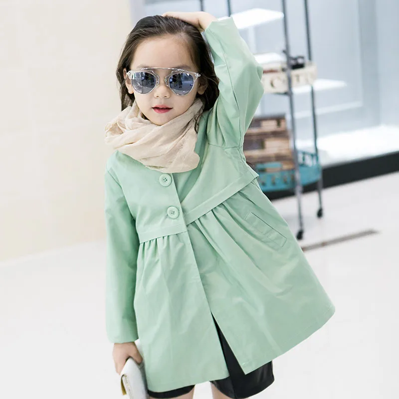 Пальто для девочек ветровка Повседневное Карамельный Цвет Красивая Детская