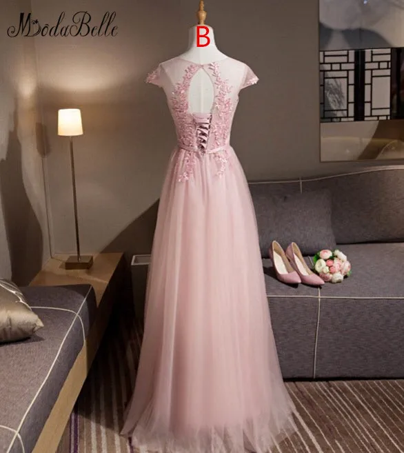 Style B Modabelle 4 стиля Бледно-розовый Длинные вечерние платья для Для женщин Robe Demoiselle D'honneur Свадебная вечеринка платье плюс Размеры - Цвет: Style B