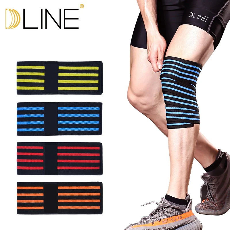 

1PC Knee Wraps Fitness WeightLifting Leg Knee Compression Straps 180*8CM Wraps Elastic Bandages Poverlifting Squats Training