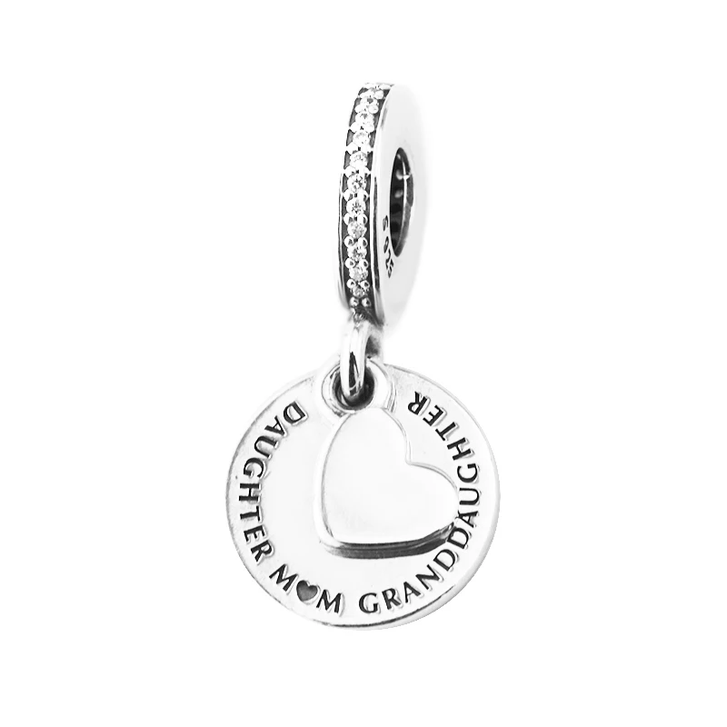 

100% 925 Sterling Silver Three Generations Dangle Charm Bead Fit Europe Charms Bracelet DIY Beads for Jewelry Making