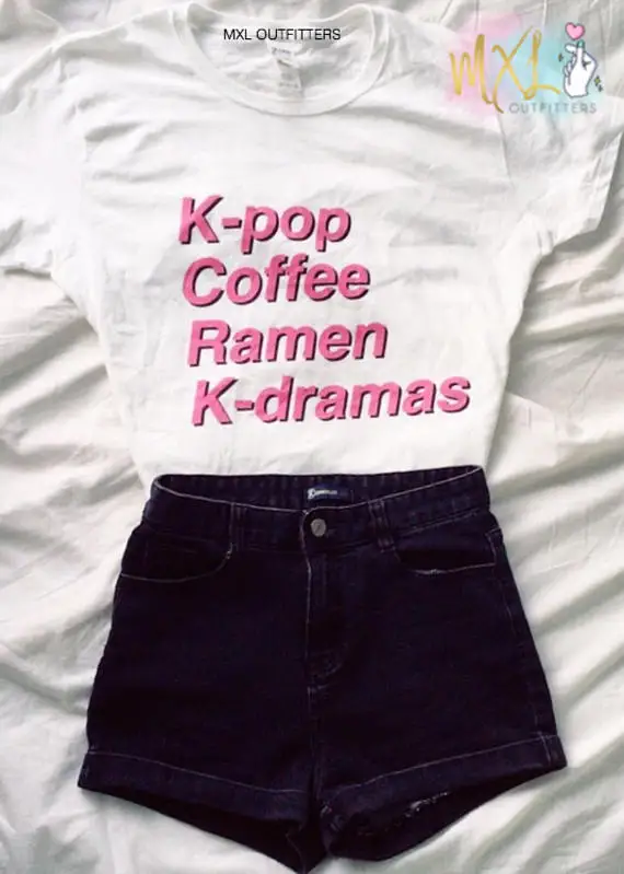 OKOUFEN Kpop кофе рамен Kdramas футболка хлопковая унисекс забавная эстетичная крутая