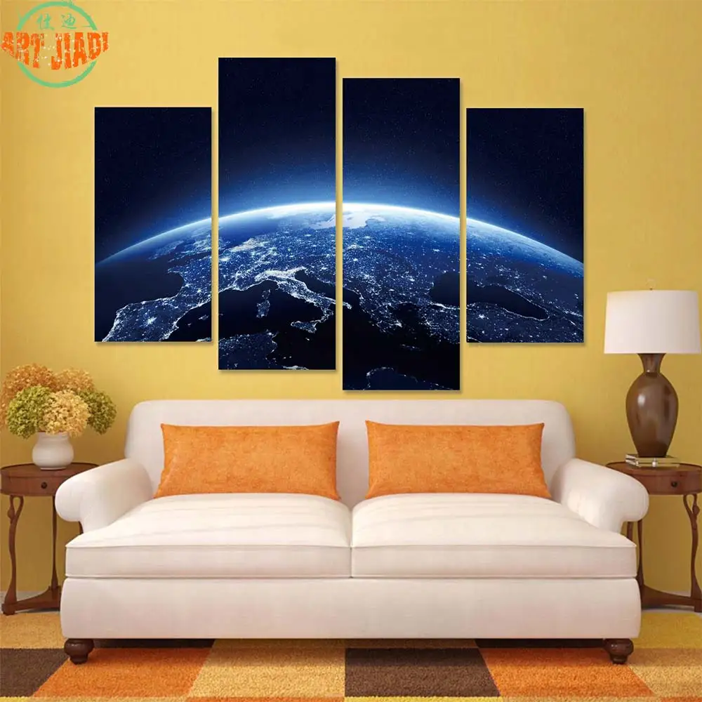 Картина на холсте Земля в ночь как из космоса 4 5 шт./компл.|canvas painting|canvas artart canvas |