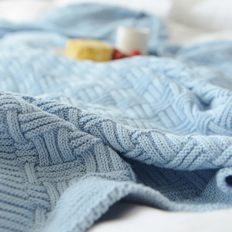 売る 110x18 0センチメートル/180 × 200センチメートルニットスローブランケットベッドカバーのためのリビングルームのソファベッド昼寝椅子オフィス睡眠竹毛布