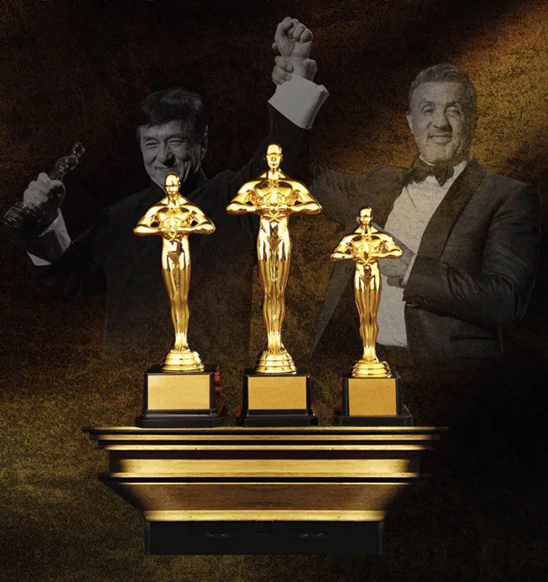 Персонализированный ПК трофей Оскар с золотым покрытием 4 размера|Спортивные