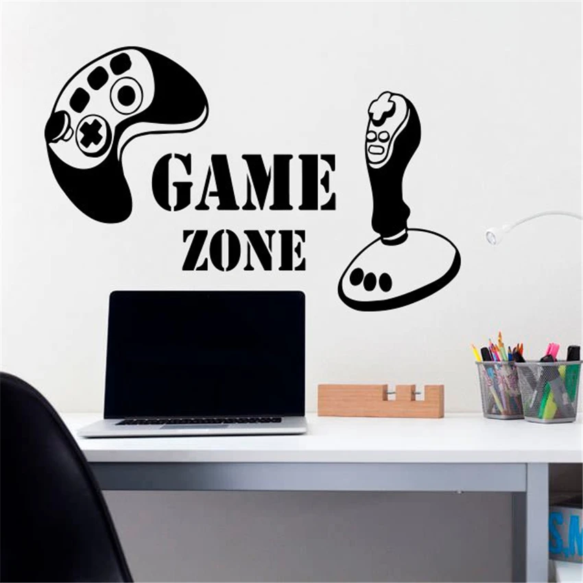 

Game Zone Wall Sticker Vinyl Stickers Game Controller Gamer Joystick Playstation Boy Nursery Kids Playroom Wall Decals M895