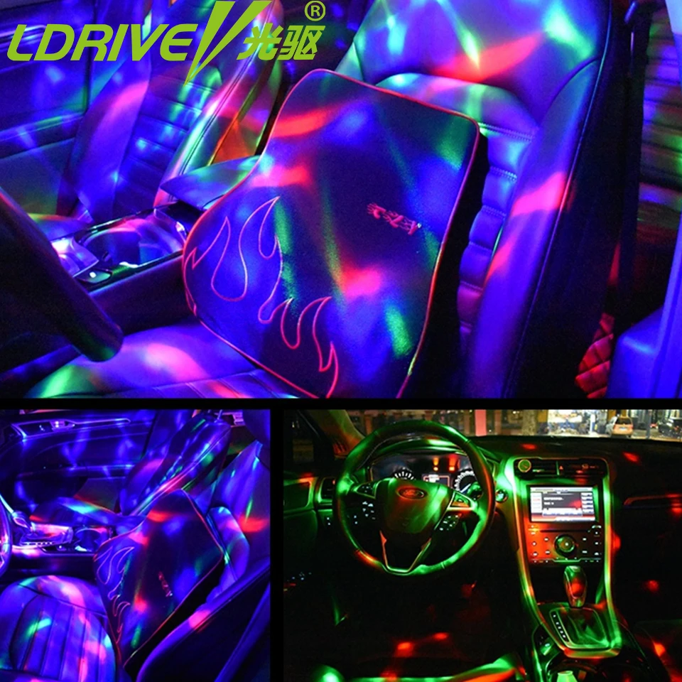 LDRIVE в машину с USB туманный распылитель диджеев светодиодный украсить огни мини RGB