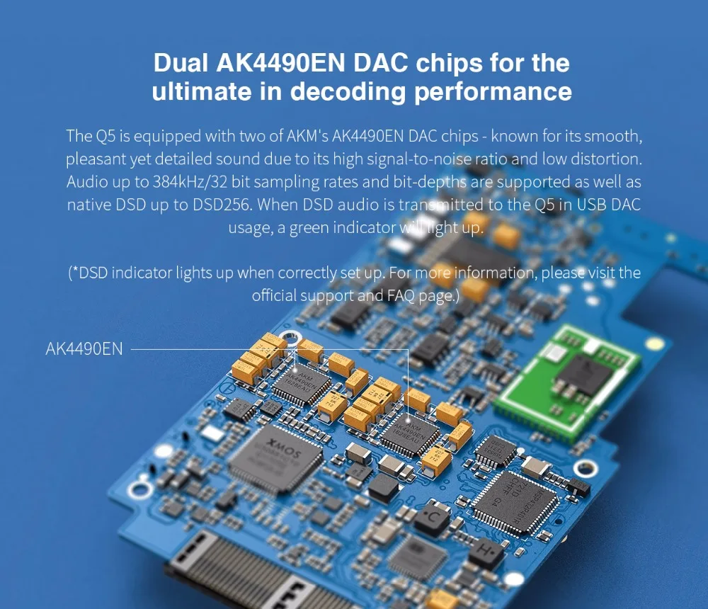 Рекомендуем FIIO Q5 флагманский Bluetooth и dsd-способный Портативный HIFI усилитель DSD декодер MFi усилитель звука USB DAC 3800mAh