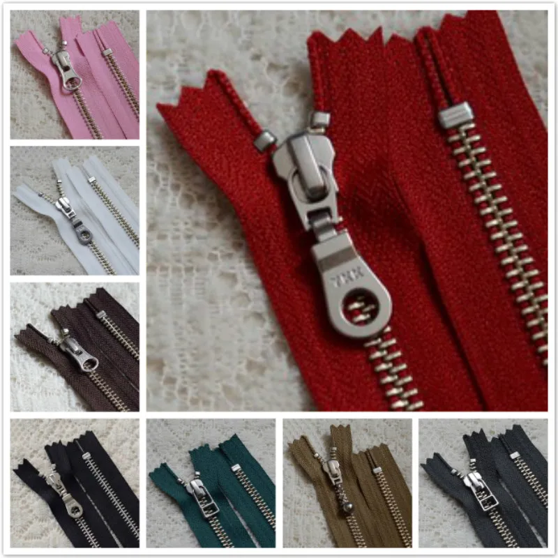 mix color 20 шт./партия YKK металлическая молния с закрытым концом медная застежка-молния черный белый красный 15-50 см для сумки аксессуары для шитья одежды - Цвет: mix color