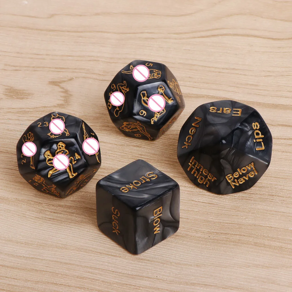 4 PCS Fun Acrylic Dice Love Sex Erotic Game Toy Couple Gift |