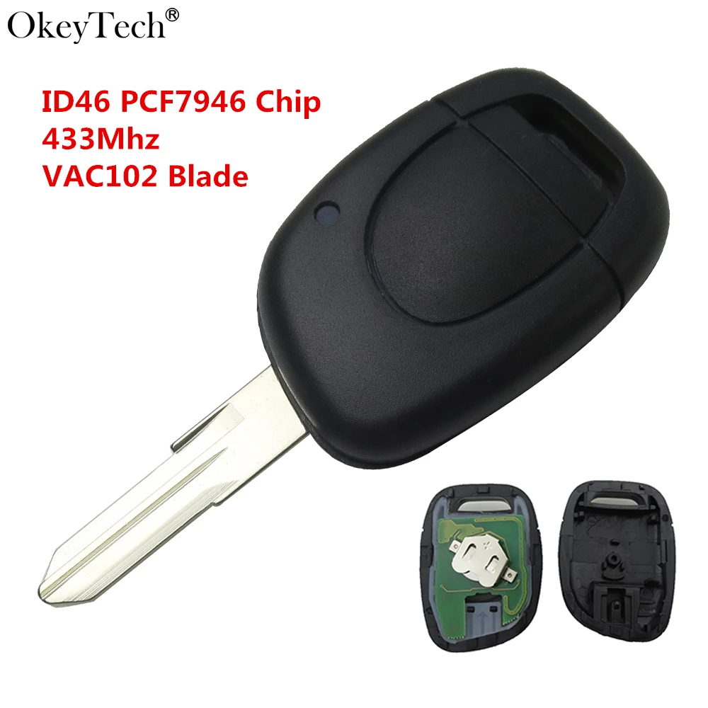 Ключ дистанционного управления Okeytech для автомобиля 1 кнопка чип PCF7946 433 МГц