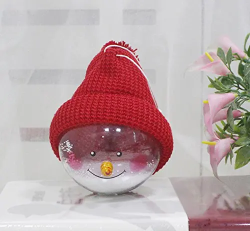 Children's Toys Christmas Decorations Clear Plastic Balls Ornament Snowman White/Gray/Red (Red) -c | Дом и сад