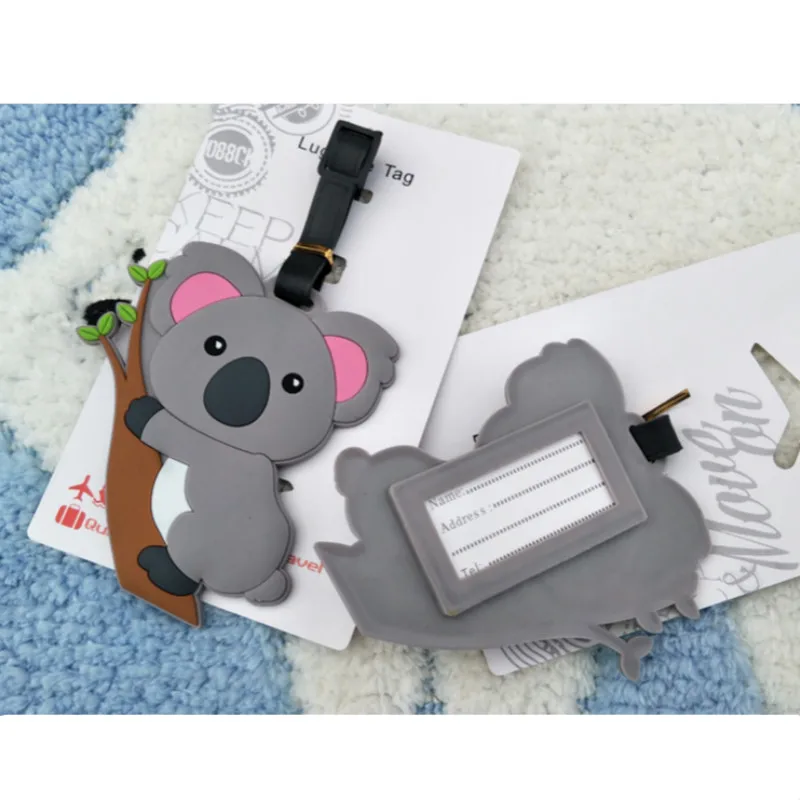 Милая бирка для чемодана мультяшный карман Koala удостоверения личности багажа