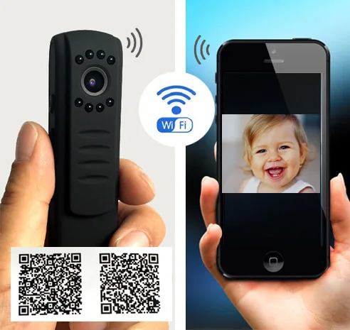 Беспроводной мини WiFi камера ИК ночного видения Full HD 1080 p тело портативные