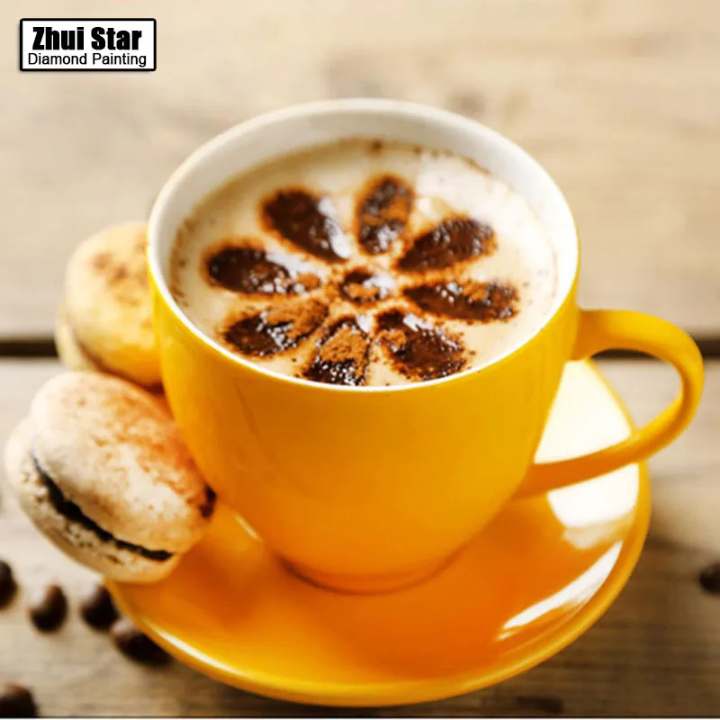 

Full Drill Square Diamond 5D DIY Diamond Painting"Coffee and dessert"Diamond Embroidery Cross Stitch Rhinestone Mosaic Painting