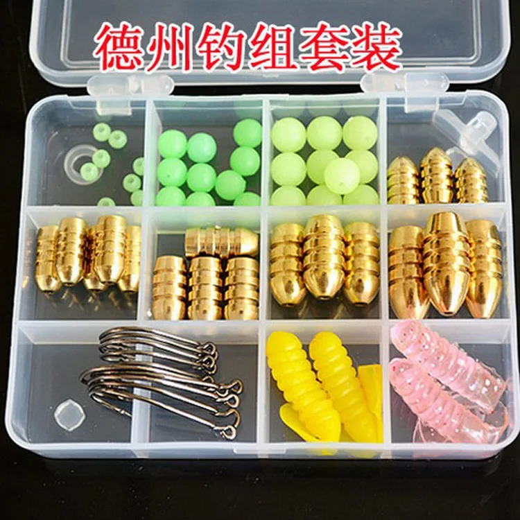 Рыбалка 63 шт. бусы крючки веса рыболовные приманки комплект снасти зимняя