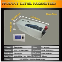 cerohsiso9001 approved pure sine wave low frequency off grid home using pump inverter 4000w