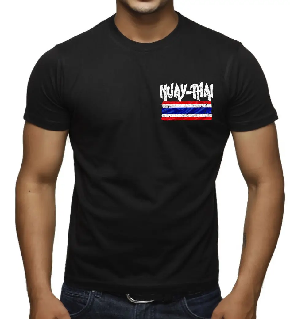 Men'S Muay Thai Thailand Flag Black T Shirt Mma Fighting Beast Karate Choke Bjj 2019 New Brand-Clothing Fashion Graphic T Shirts