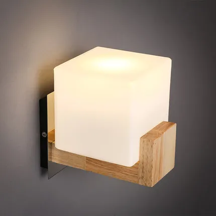 Настенная Светодиодная лампа в японском стиле бра из матового стекла и твердой