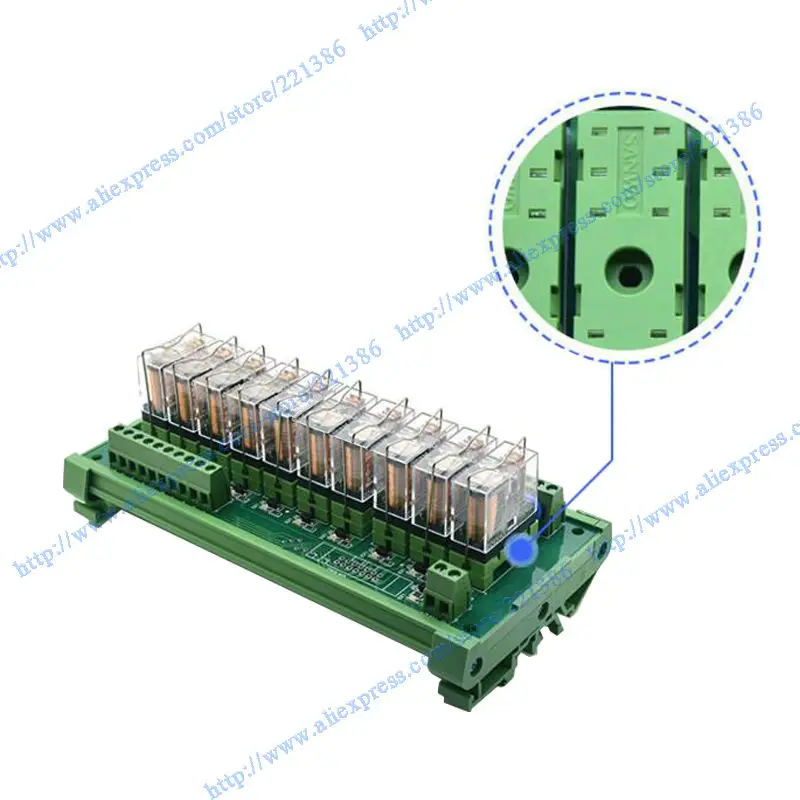 10 канальный 1 SPDT DIN рейку OMRON G2R 12V 16A DC/AC интерфейс релейный модуль|module 12v|module relaymodule