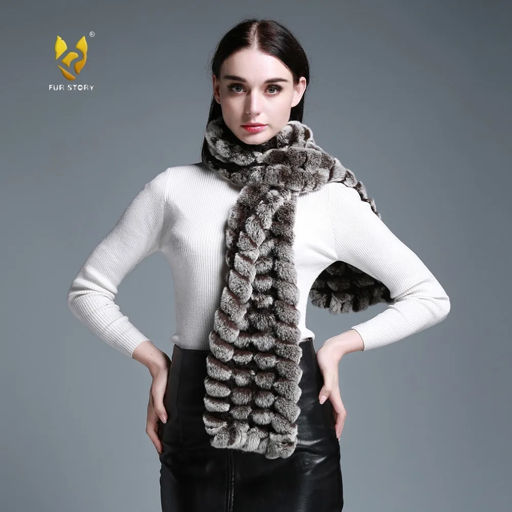 Женский вязаный шарф из натурального кроличьего меха FS050102|shawl poncho|rabbit fur knitted scarfknit