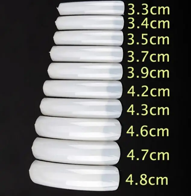 100 шт. салонные накладные ногти из акрила естественного чистого цвета белый