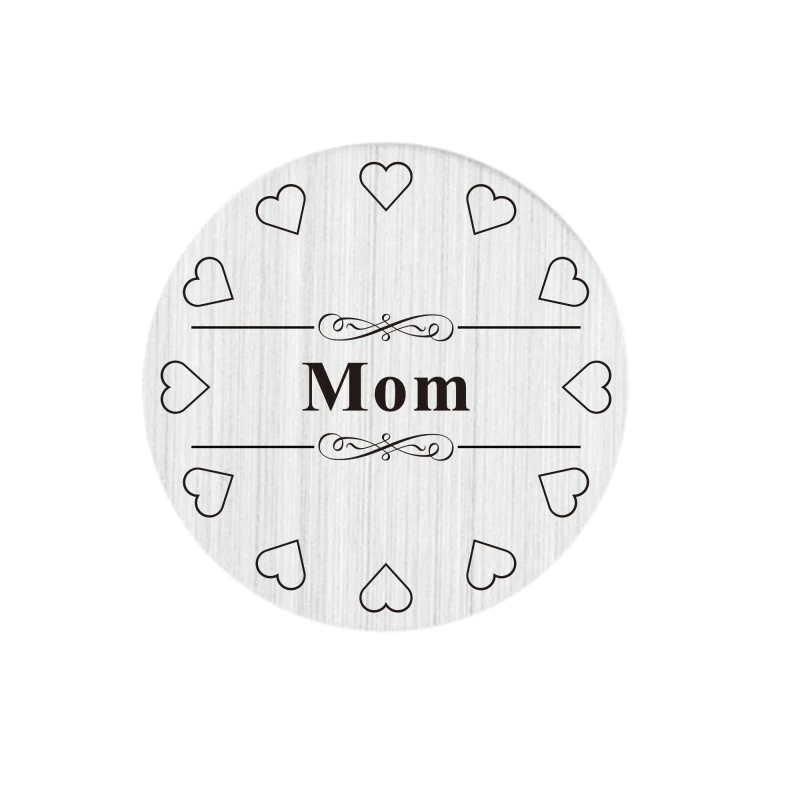 22 мм Mom серебряный цвет Плавающий Медальон Пластины подходит для 30 нержавеющая