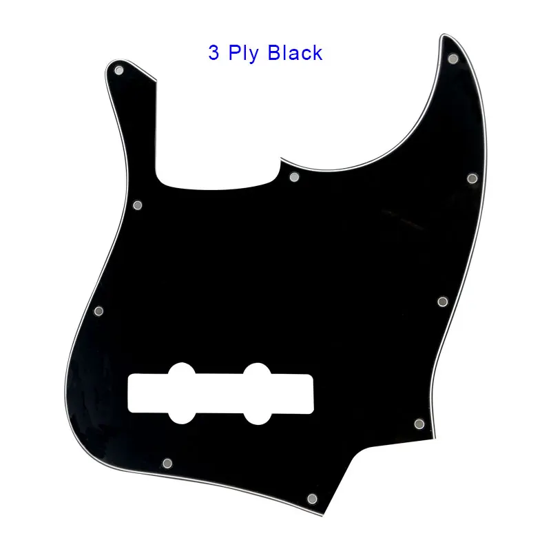 3 ply black Pleroo гитара деталей pickguards Стандартный 10 отверстий 4 строки костюм для fender Jazz Bass Стиль JB накладку к царапинам плиты - Цвет: 3 ply black