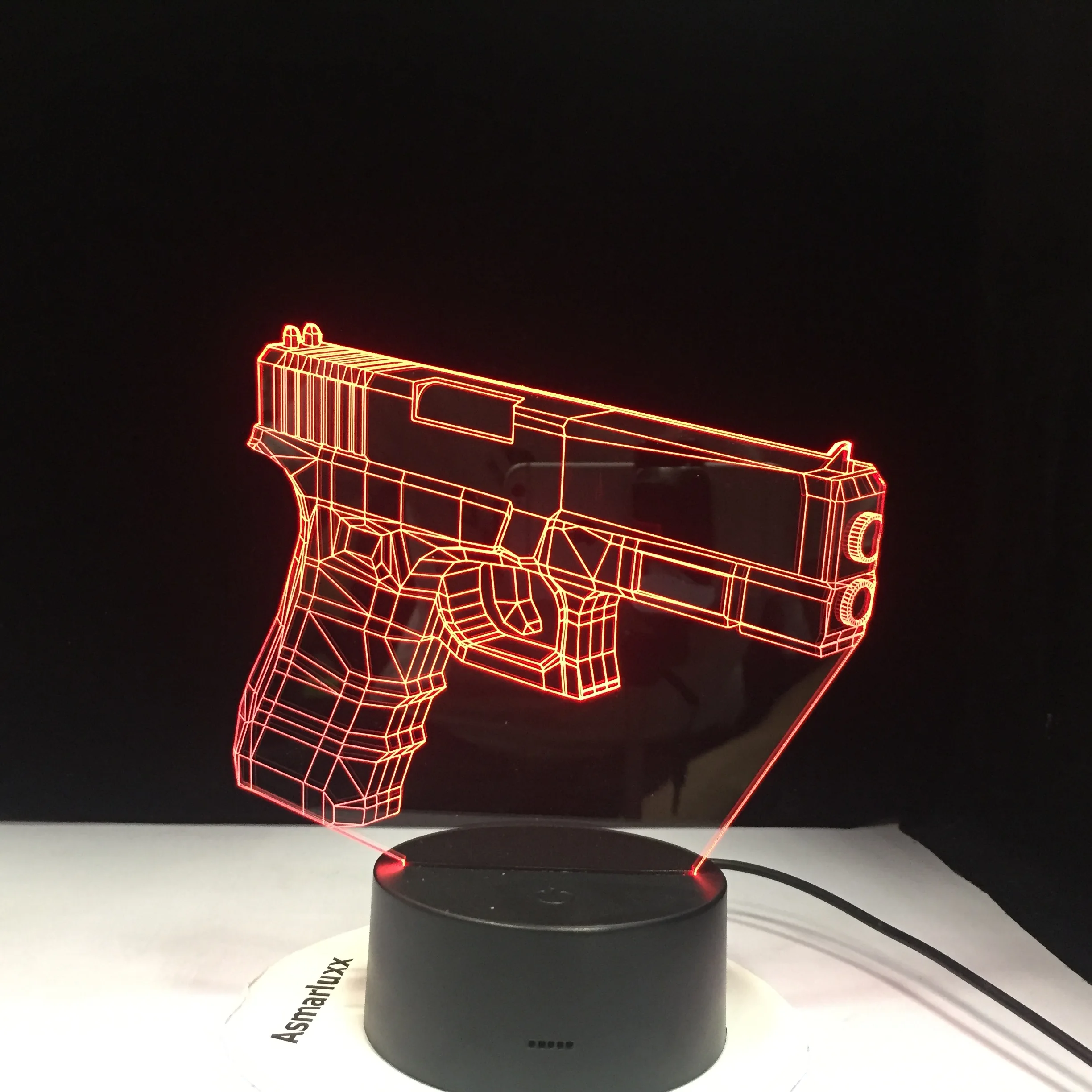 Пехота ночной Светильник СВЕТОДИОДНЫЙ 3D иллюзия USB сенсорный датчик RGBW детский подарок FPS игра оружие пистолет M4 AK 47 настольная лампа