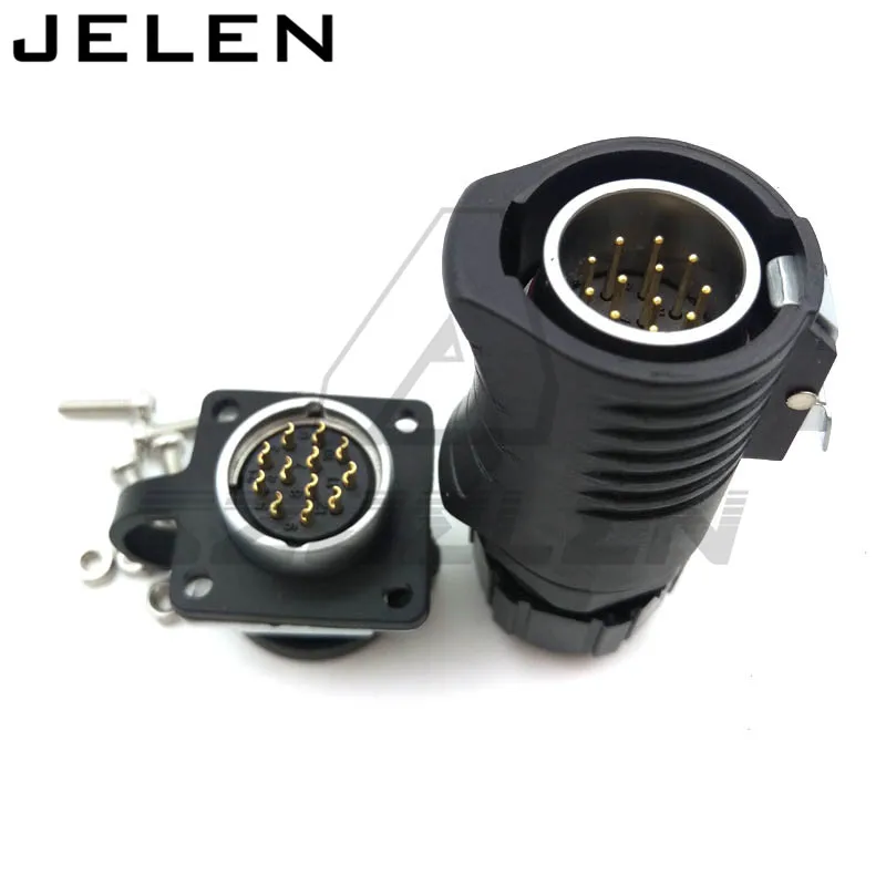 12-контактный водонепроницаемый разъем XHE20, IP67, разъем для светодиодного кабеля питания, вырез 20 мм, 12-контактные разъемы и розетки